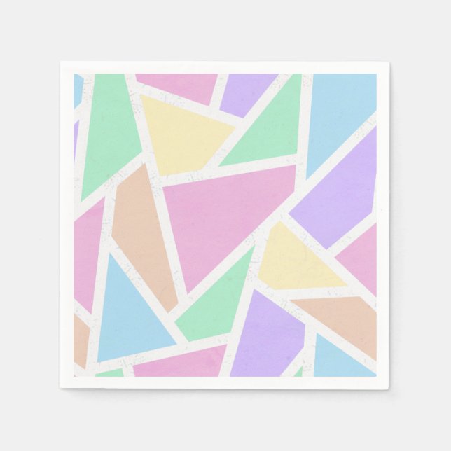 Pastel rainbow mosaic pattern napkin (Front)