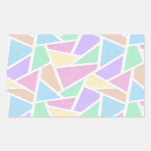 Pastel rainbow mosaic pattern rectangular sticker