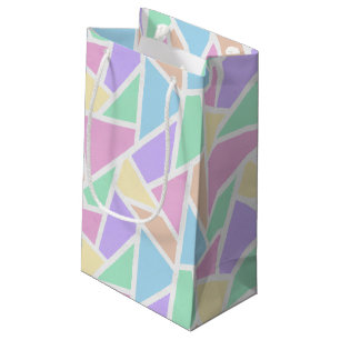 Pastel rainbow mosaic pattern small gift bag