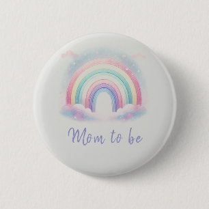 Pastel Rainbow Mum-to-Be Button - Personalised