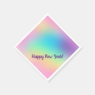 Pastel Rainbow New Year's Party Napkin