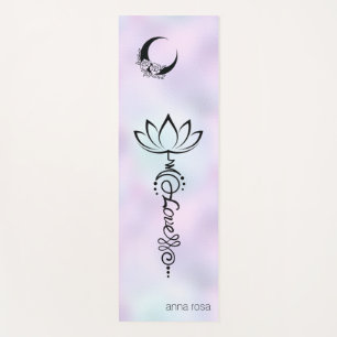 *~* Pastel Rainbow Nirvana Moon Flowers Crystal Yoga Mat