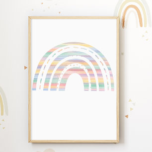 Pastel Rainbow Nursery Poster Kids Room Print