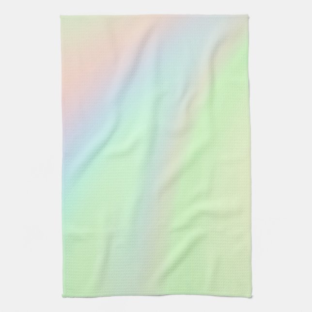 Pastel Rainbow of Color Tea Towel (Vertical)