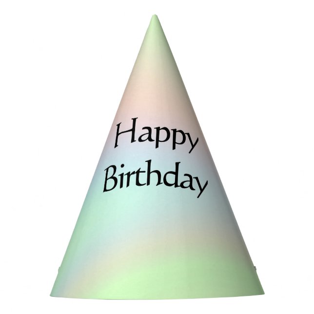 Pastel Rainbow of Colour Party Hat (Front)