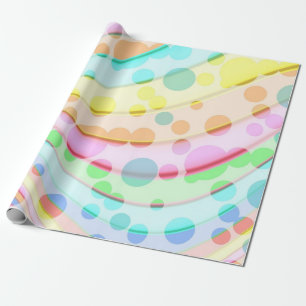 Pastel Rainbow of Ribbons and Bubbles Wrapping Paper