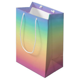 Pastel Rainbow Ombre Custom Medium Gift Bag
