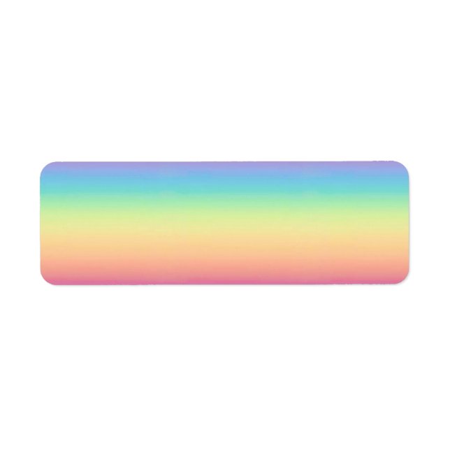 Pastel Rainbow Ombre Custom Return Address Label (Front)