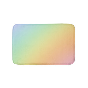 Pastel Rainbow Ombre Gradient Blur Abstract Design Bath Mat