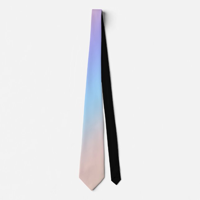 Pastel Rainbow Ombre Gradient Blur Abstract Design Tie (Front)