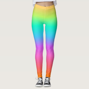 Pastel Rainbow Ombre Gradient Leggings