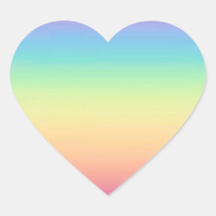 Pastel Rainbow Ombre Heart Sticker