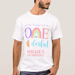 Pastel Rainbow ONEderful 1st Birthday Dads T-Shirt