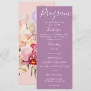 Pastel Rainbow Orchids Wedding Programs