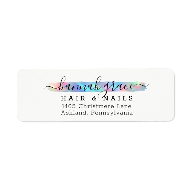 Pastel Rainbow Paint Custom Logo Return Address Label (Front)