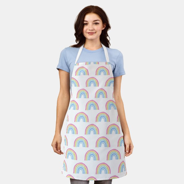 Pastel Rainbow Pattern Apron (Worn)