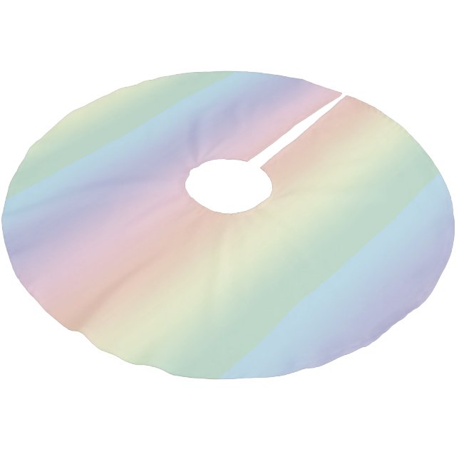 Pastel Rainbow Pattern Brushed Polyester Tree Skirt (Angled)