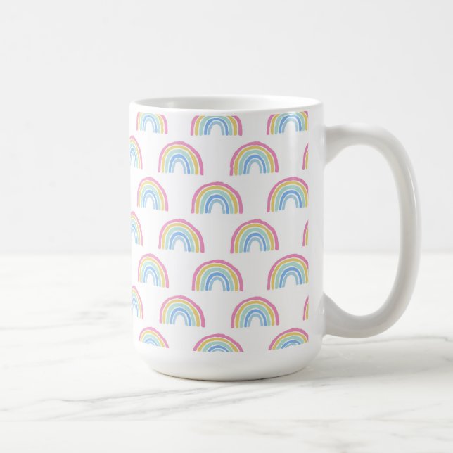 Pastel Rainbow Pattern Coffee Mug (Right)
