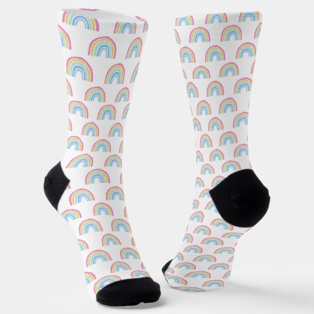 Pastel Rainbow Pattern Socks (Angled)