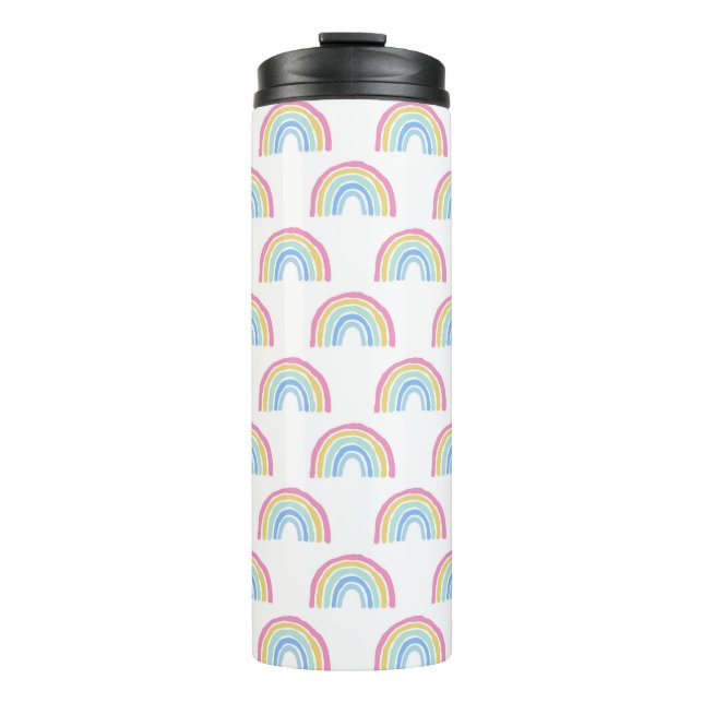Pastel Rainbow Pattern Thermal Tumbler (Front)