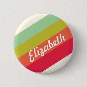 Pastel Rainbow Personalised Name 6 Cm Round Badge