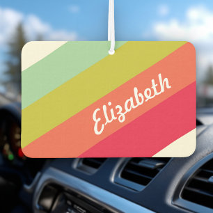 Pastel Rainbow Personalised Name Car Air Freshener