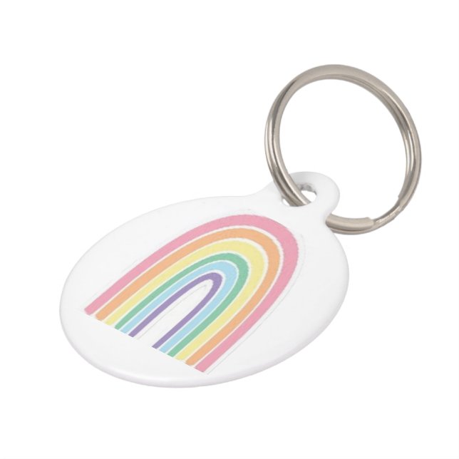 Pastel Rainbow Pet Tag (Side)