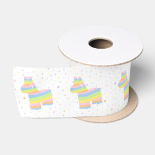 Pastel Rainbow Pinata Birthday Party Ribbon Satin Ribbon