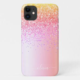 Pastel rainbow makeup artist iPhone 11 Case glam makeup artist clear iphone case