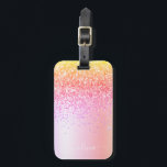 Pastel Rainbow Pink Gold Purple Glitter Monogram Luggage Tag<br><div class="desc">Pastel Gold,  Orange,  Pink Faux Foil Metallic Sparkle Glitter Brushed Metal Monogram Name and Initial Bag or Luggage Tag. This makes the perfect sweet 16 birthday,  wedding,  bridal shower,  anniversary,  baby shower or bachelorette party gift for someone that loves glam luxury and chic styles.</div>