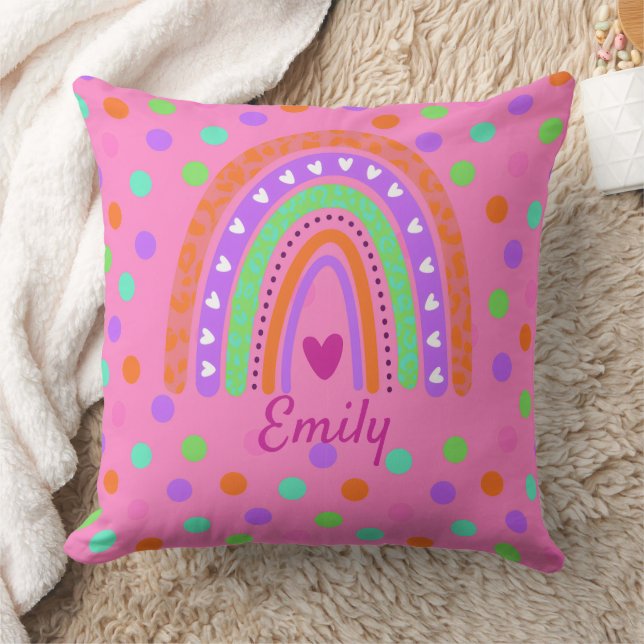 Pastel Rainbow Polka Dot School ,Cute Back-to-Scho Cushion (Blanket)