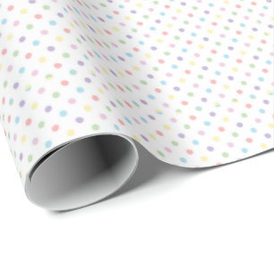 Pastel Rainbow Polka Dots for Baby Showers  Wrapping Paper