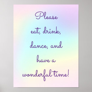 Pastel Rainbow Prismatic Lesbian Wedding Poster