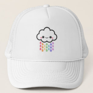 Pastel Rainbow Rain Cloud Trucker Hat