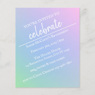 Pastel Rainbow Retirement Party Flyer