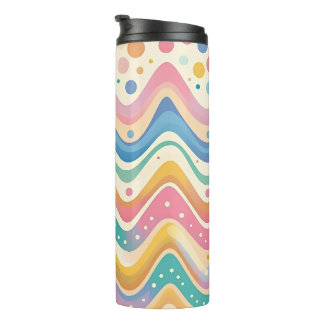 Pastel Rainbow Retro Abstract Design Thermal Tumbler