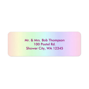 Pastel Rainbow Return Address Label