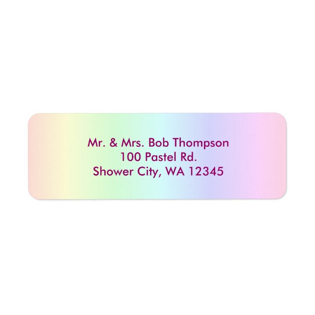 Pastel Rainbow Return Address Label (Front)