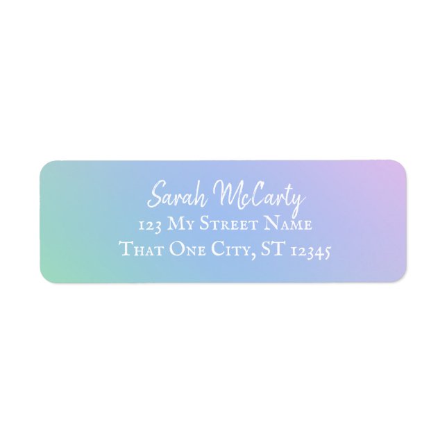 Pastel Rainbow Return Address Label (Front)