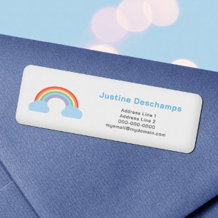Pastel Rainbow Return Address Label