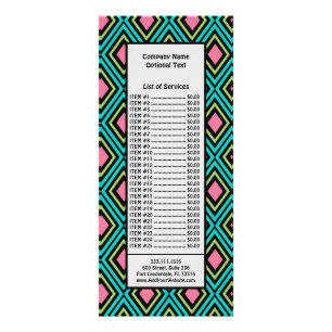 Pastel Rainbow Rhombuses Geometric Black Pink Blue Rack Card