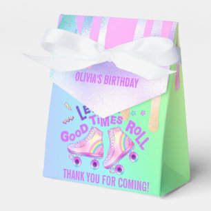 Pastel Rainbow   Roller Skating Birthday Favour Box