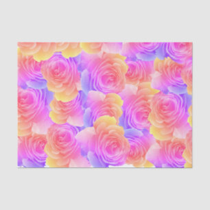 Pastel Rainbow Roses Tissue Paper