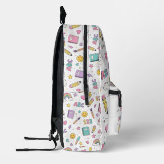 Pastel Rainbow School Doodles Backpack Pattern