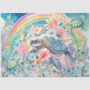 Pastel Rainbow & Sea Turtles Decoupage Tissue Paper