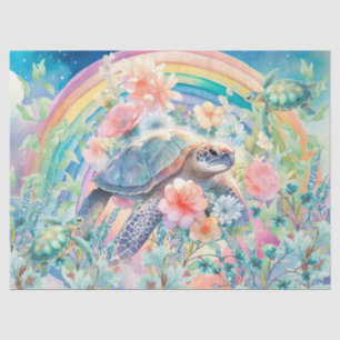 Pastel Rainbow & Sea Turtles Decoupage Tissue Paper