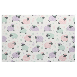 Pastel Rainbow Sheep Pattern Fabric