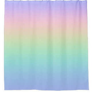 Pastel rainbow shower curtain
