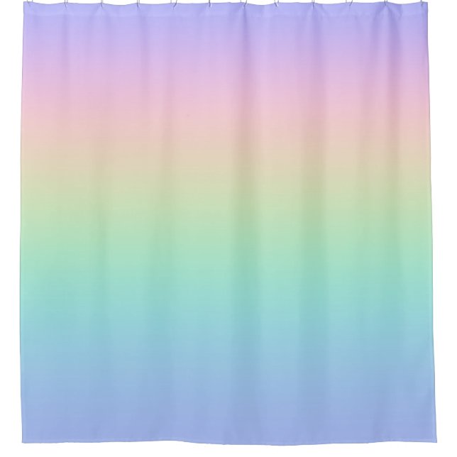 Pastel rainbow shower curtain (Front)