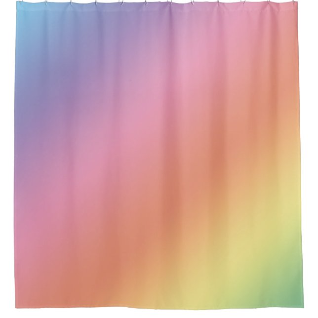 Pastel Rainbow Shower Curtain (Front)